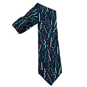 Wembley Tie Green Festive Pattern Vintage Neckwear 57" X 4"